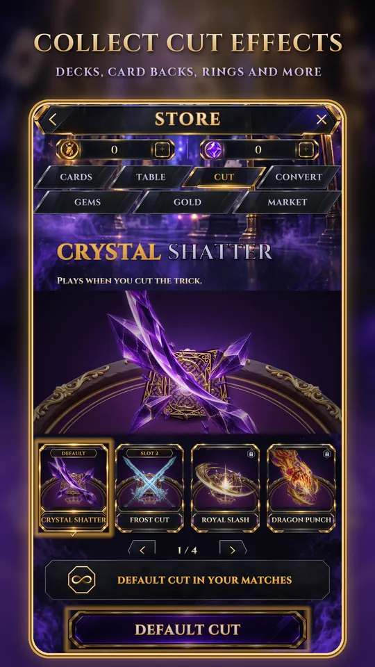 Crystal Shatter cut effect in the store